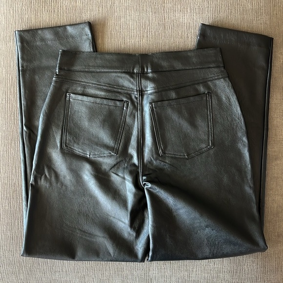 NWT Spanx leather look Slim Straight pants size Large and Tall - Picture 7 of 11